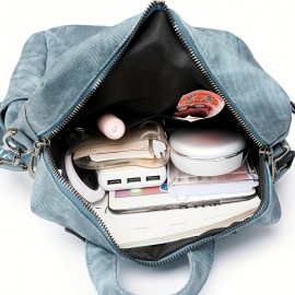 Women'S & Men'S Retro British Vintage Backpack - Large Capacity Multi-Pocket Travel Backpack with Detachable Strap, Golden-Tone Hardware & Zipper Closure, Durable Synthetic Material For Work, School, Travel - Unisex Fashion Backpack In, Brown