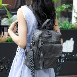 Women'S & Men'S Retro British Vintage Backpack - Large Capacity Multi-Pocket Travel Backpack with Detachable Strap, Golden-Tone Hardware & Zipper Closure, Durable Synthetic Material For Work, School, Travel - Unisex Fashion Backpack In, Brown