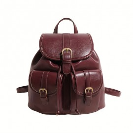 Vintage College-Style Women'S Backpack with Large Capacity, Fashionable And Versatile, Suitable for Casual Outings And Students' Books.