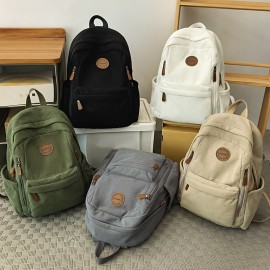 New Women'S Fashion Corduroy Backpack with Simple Color Block Design, Modern Trendy Double Shoulder Bag, Soft Fabric, Multi-Pocket Storage for Books, Notebooks, Phones, Wallets, Tablets, and Gifts, Perfect for Work, School, Shopping, Travel, and Camping, Casual Outings, Stylish and Functional for Everyday Use, Backpack for Women, Lightweight Backpack for Women, Backpack for High School, Convertible Backpack for Women, Backpack Handbags for Women, Backpack for Women High Quality