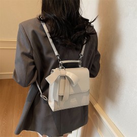Women's Backpack with Bow-like design - Backpack, Metallic Hardware, Handbag/Bookbag for Women, Everyday & Formal Use - Available in Beige, Black, Coffee Brown, Gray, Pink - Durable & Easy-Clean, Backpack Purse, Travel Accessory, Elegant Handbag, Sturdy Hardware, Functional Bag, Professional Women