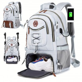 [Large Capacity Backpack] ENOSHI 40L Large Capacity Backpack with Laptop Compartment & Shoe Storage - Heavy-Duty Travel Hiking Camping Backpack, Port, Adjustable Straps, 17.3 Inch Laptop Sleeve for Outdoor,, - Compatible with 40L Capacity (Men