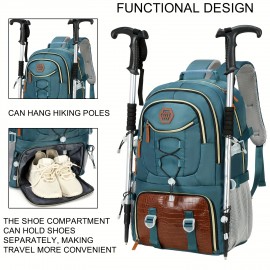 [Large Capacity Backpack] ENOSHI 40L Large Capacity Backpack with Laptop Compartment & Shoe Storage - Heavy-Duty Travel Hiking Camping Backpack, Port, Adjustable Straps, 17.3 Inch Laptop Sleeve for Outdoor,, - Compatible with 40L Capacity (Men