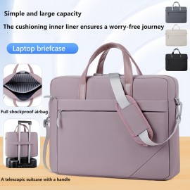 Unisex Business Laptop Bag with Shockproof Airbag, Lightweight Oxford Shoulder Crossbody Briefcase with Detachable Strap & Laptop Compartment, Zipper Closure, Polyester Lining for Office, Commute, Travel, Laptop Carrying Case, Commuter Bag, Sleek Design, Durable Zipper Closure