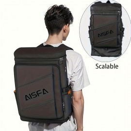 [Large Laptop Backpack] ASGA Large Capacity Laptop Backpack | Adjustable Shoulder Straps, Multiple Compartments, Durable Black Design for School, Travel & Daily Commute