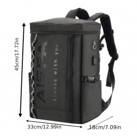 [Large Laptop Backpack] ASGA Large Capacity Laptop Backpack | Adjustable Shoulder Straps, Multiple Compartments, Durable Black Design for School, Travel & Daily Commute