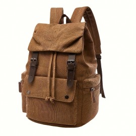 Vintage Canvas Backpack - Large Capacity, Durable Multi-Compartment Laptop Bag for Men & Women, Adjustable Straps, Zipper Closure, Ideal for Daily Commute & School, Casual Style, Backpack for School, Commuter Bag, Classic Design, Sturdy Construction, Backpack For Women, Backpack For Men, Laptop Backpack, Travel Backpack