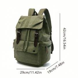 Vintage Canvas Backpack - Large Capacity, Durable Multi-Compartment Laptop Bag for Men & Women, Adjustable Straps, Zipper Closure, Ideal for Daily Commute & School, Casual Style, Backpack for School, Commuter Bag, Classic Design, Sturdy Construction, Backpack For Women, Backpack For Men, Laptop Backpack, Travel Backpack