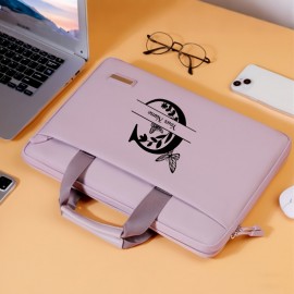 Personalized 180° Open-Close Durable Laptop Briefcase, Oxford Fabric Material, 14/15 Inch Computer Bag with Custom Butterfly Letter Design - Ideal Gift for School, Office, or Valentine'S Day - Black, Light Purple, Green, Gray, Dark Gray, Blue