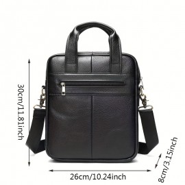 [Synthetic Leather Briefcase] Stylish Synthetic Leather Men's Business Briefcase | Large Capacity Crossbody Bag with Adjustable Strap, Multiple Compartments & Zipper Closure | Perfect for Office, Travel & Gifts (30*26*8)cm