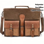 NEWHEY Men'S 15.6-Inch Laptop Crossbody Bag - Lightweight Canvas Shoulder Bag with Detachable Strap, Zipper Closure & Polyester Lining for Office, Commuting, Travel - Grey, Laptop Bag, Commuting Accessory, Minimalist Design, Zipper Closure Bag