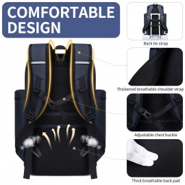 [Navy Blue Travel Backpack] 15.6-Inch Laptop Navy Blue Travel Backpack | Men's Backpack with Multiple Zippered Pockets, Shoe Storage, Adjustable Straps - Airline Approved for Hiking, Outdoor Sports & Daily Commute