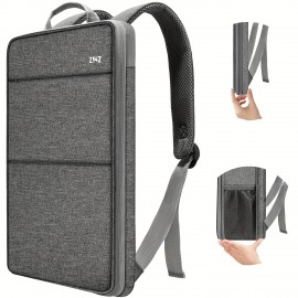 [Stylish Laptop Backpack] 1pc ZINZ Black Laptop Backpack | Stylish, Lightweight, Large Capacity, Convertible Shoulder & Tote Bag with Multiple Compartments, Ideal for Daily Commute & Travel