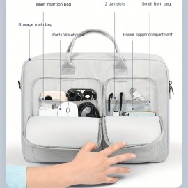 15.6/16/17/18 Inch Laptop Shoulder Bag - 360° Laptop with Adjustable Strap, Zipper Closure & Trolley Sleeve, Compatible with MacBook, HP, Dell, Lenovo, Alienware, Laptop Bags, Laptop Carrying Case, Laptop Case, Laptop Cover, Laptop Bags For Women