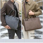 Customizable Men's Crossbody Bag - Adjustable Shoulder Strap, Scratch-Resistant Durable Material, Large Capacity Sleek Minimalist Design for Business & Casual Use (Black/Brown), Versatile Travel Purse | Highquality Stitching