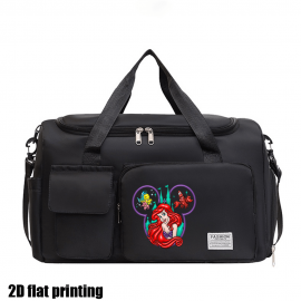 [Disney Valentine Bag] Disney 1pc Ariel The Little Mermaid Valentine's Day Themed Multifunctional Travel Bag | Large Capacity High Quality Suitcase with Trolley, Multiple Compartments & Shoe Storage, Durable Fabric for Students, Boarding, Outdoor Sports (Purple, Pink, Blue)