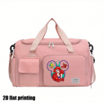 [Disney Valentine Bag] Disney 1pc Ariel The Little Mermaid Valentine's Day Themed Multifunctional Travel Bag | Large Capacity High Quality Suitcase with Trolley, Multiple Compartments & Shoe Storage, Durable Fabric for Students, Boarding, Outdoor Sports (Purple, Pink, Blue)