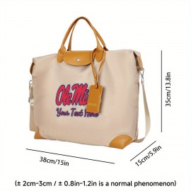 Backpack, a Fashionable Large Capacity Handbag Tote with @0756@Ole Miss Logo Pattern and Customizable Text Below the Design, Featuring Detachable Shoulder Straps for Versatile Use 2D Flat Printing ---bao034TuAnDz, 2D Flat