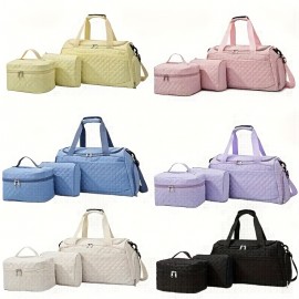 3pcs Handbag Set, New Quilted Fashion Three-Piece Set, Large Capacity Travel Bag Set, Outdoor Sports Tote Bag, Business Trip Luggage Organizer Bag, Separate Shoe Compartment, Makeup Bag, Handheld Fitness Bag Small Bag for Cosmetics and Toiletries