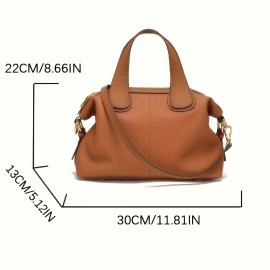 Wo 's Genuine Leather handbag - French Cow Full-Grain /Black Handbag with Golden-Tone Hardware, /Korean-Inspired Elegant Shoulder Purse, Wrist Strap & Zipper Closure for, Travel, Everyday (Luxury Handbag)