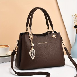 Women'S Large Capacity Tote Bag with 3 Pockets - Convertible Shoulder & Crossbody Handbag, Synthetic, Zipper Closure, Polyester Lining, Elegant Design for Everyday Use, Versatile Carryall | Elegant Tote Bag | Synthetic Bag, Purse