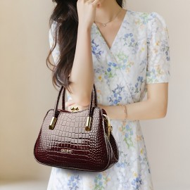 Handbag, high-quality snake Light Beige pattern Wo 's small handbag, dinner bag, shopping and leisure handbag, PU clip buckle multi-layer handbag