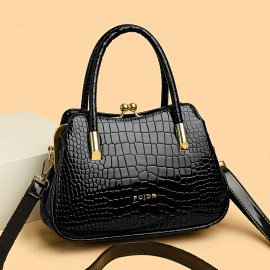 Handbag, high-quality snake Light Beige pattern Wo 's small handbag, dinner bag, shopping and leisure handbag, PU clip buckle multi-layer handbag