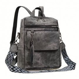 Women'S & Men'S Retro British Vintage Backpack - Large Capacity Multi-Pocket Travel Backpack with Detachable Strap, Golden-Tone Hardware & Zipper Closure, Durable Synthetic Material For Work, School, Travel - Unisex Fashion Backpack In, Brown