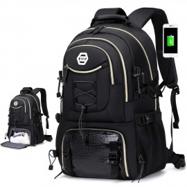 [Large Capacity Backpack] ENOSHI 40L Large Capacity Backpack with Laptop Compartment & Shoe Storage - Heavy-Duty Travel Hiking Camping Backpack, Port, Adjustable Straps, 17.3 Inch Laptop Sleeve for Outdoor,, - Compatible with 40L Capacity (Men