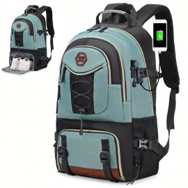 [Large Capacity Backpack] ENOSHI 40L Large Capacity Backpack with Laptop Compartment & Shoe Storage - Heavy-Duty Travel Hiking Camping Backpack, Port, Adjustable Straps, 17.3 Inch Laptop Sleeve for Outdoor,, - Compatible with 40L Capacity (Men