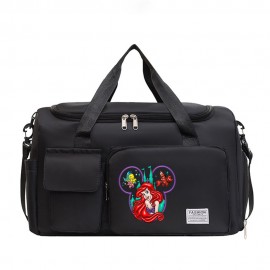 [Disney Valentine Bag] Disney 1pc Ariel The Little Mermaid Valentine's Day Themed Multifunctional Travel Bag | Large Capacity High Quality Suitcase with Trolley, Multiple Compartments & Shoe Storage, Durable Fabric for Students, Boarding, Outdoor Sports (Purple, Pink, Blue)
