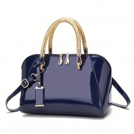 Elegant Evening Handbag for Women - Solid Color Tote with Zipper Closure and Polyester Lining - Fashionable Accessory for Parties and Weddings - Edge Paint Detail